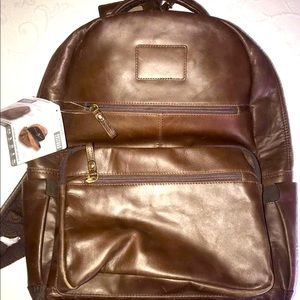 Buffalo Leather Backpack with Laptop & iPad/Tablet Compartment (NWT)